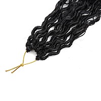 Lmzim 14 Inch Goddess Locs Crochet Hair 8 Packs Hippie Locs Crochet Hair Pre Looped Faux Locs Crochet Hair For Black Women 1B27