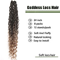 Lmzim 24 Inch Goddess Locs Crochet Hair 8 Packs Faux Locs Crochet Hair For Black Women Pre Looped River Locs Crochet Hair With C