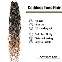 Lmzim 18 Inch Goddess Locs Crochet Hair 8 Packs Faux Locs Crochet Hair For Black Women Pre Looped Soft Locs Crochet Braids With