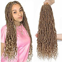 8 Packs Faux Locs Crochet Hair Curly Ends 24 Inch Soft Locs Crochet Braids Boho Crochet Goddess Locs Hair For Women 24Inchpack