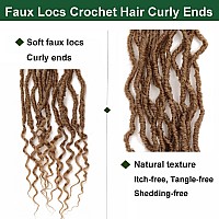 8 Packs Faux Locs Crochet Hair Curly Ends 24 Inch Soft Locs Crochet Braids Boho Crochet Goddess Locs Hair For Women 24Inchpack