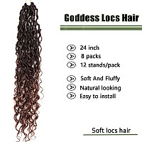 Lmzim 24 Inch Goddess Locs Crochet Hair 8 Packs Faux Locs With Curly End Bohemian Locs Pre Looped Crochet Hair For Black Women 1