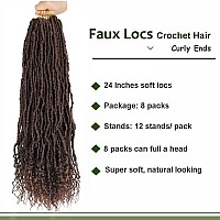 8 Packs Soft Locs Crochet Hair With Curly Ends 24 Inch Goddess Faux Locs Crochet Braids Boho Crochet Bohemian Locs Hair For Wome