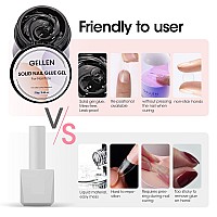 Gellen 2Pcs Solid Nail Gel Glue Set For Soft Gel Nail Tips 15Gpc Clear Acrylic Nail Tip Solid Gel Glue For Diy Nail Art Solid