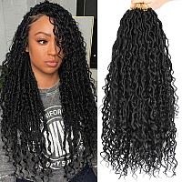 Lmzim 18 Inch Goddess Locs Crochet Hair 8 Packs Boho Faux Locs Crochet Braids For Black Women Soft Locs Crochet Hair Pre Looped