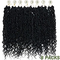 Lmzim 18 Inch Goddess Locs Crochet Hair 8 Packs Boho Faux Locs Crochet Braids For Black Women Soft Locs Crochet Hair Pre Looped