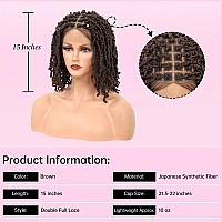 Kalyss 15 Full Double Lace Knotless Braided Wig For Black Women Faux Locs Braided Wig Butterfly Lace Front Braided Wigs With Ba