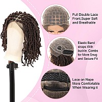 Kalyss 15 Full Double Lace Knotless Braided Wig For Black Women Faux Locs Braided Wig Butterfly Lace Front Braided Wigs With Ba