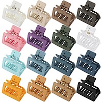 16 Pack Medium Small hair clips for Women 2 Inch Small Matte Rubber Coating Hair Claw Clips for Women Thin Short hair,Strong Hold jaw clips