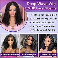 Omswet Glueless Curly Wigs Human Hair Pre Plucked Curly Bob Wig Human Hair 5X5 Hd Lace Closure Wigs Human Hair Wigs For Women Bl