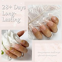 Vnicesli Gel Nail Polish Kit 4 Colors Jelly Nude Gel Polish Neutral Transparent Sheer Nude Nail Polish Soak Off Uv French Manic