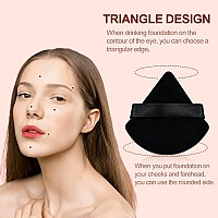 Flytianmy 16Pcs Triangle Powder Puffs Face Makeup Puff For Body Loose Powder Beauty Makeup Tool Blacknudepinkbrown