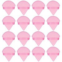 Flytianmy 16Pcs Triangle Powder Puffs Face Makeup Puff For Body Loose Powder Beauty Makeup Tool Pink