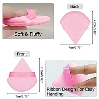 Flytianmy 16Pcs Triangle Powder Puffs Face Makeup Puff For Body Loose Powder Beauty Makeup Tool Pink