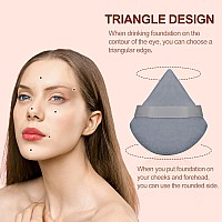 Flytianmy 16Pcs Triangle Powder Puffs Face Makeup Puff For Body Loose Powder Beauty Makeup Tool Grey