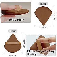 Flytianmy 9Pcs Triangle Powder Puffs Face Makeup Puff For Body Loose Powder Beauty Makeup Tool Brown