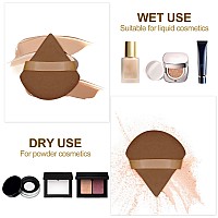 Flytianmy 9Pcs Triangle Powder Puffs Face Makeup Puff For Body Loose Powder Beauty Makeup Tool Brown