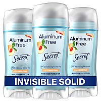 Secret Aluminum Free Deodorant For Women 48Hr Odor Protection Free Of Parabens Dyes Talc Baking Soda White Peach Scent 24