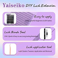 Lash Extension Kit 50D Fluffy Cluster Eyelash Extensions Kit 300 Pcs Diy Individual Lashes Kit With Lash Bond And Seal And Lashe