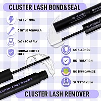 Diy Lash Extension Kit Lash Clusters Thin Band Matte Black Cd Curl Individual Lashes Strong Hold Waterproof Lash Bond And Seal