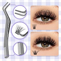 Diy Lash Extension Kit Lash Clusters Thin Band Matte Black Cd Curl Individual Lashes Strong Hold Waterproof Lash Bond And Seal