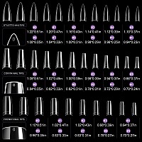 Krofaue 3 Styles False Nail Tips Kit 340Pcs Clear Nail Tips Coffin Nails French Nails Stiletto Nails Half Cover Fake False Hol