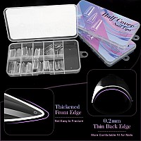 Krofaue 3 Styles False Nail Tips Kit 340Pcs Clear Nail Tips Coffin Nails French Nails Stiletto Nails Half Cover Fake False Hol