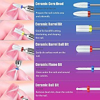 25Pcs Nail Drill Bits Set With Silver Holder And 50Pcs 8 Colors Sanding Bands Tungsten Carbide Ceramic Diamond 332 Inch Nail D