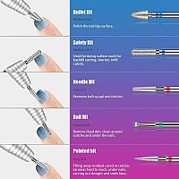 25Pcs Nail Drill Bits Set With Silver Holder And 50Pcs 8 Colors Sanding Bands Tungsten Carbide Ceramic Diamond 332 Inch Nail D