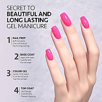 Gaoy Pink Gel Nail Polish 16Ml Soak Off Gel Polish Uv Light Cure For Nail Art Diy Manicure At Home 1468 Neon Pink