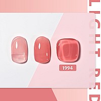 Gaoy Jelly Nude Gel Nail Polish 16Ml Sheer Pink Translucent Soak Off Gel Polish Uv Light Cure For Nail Art Diy 1994 Light Red