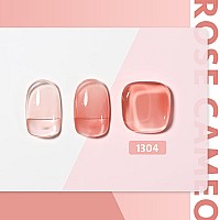 Gaoy Jelly Nude Gel Nail Polish 16Ml Sheer Pink Translucent Soak Off Gel Polish Uv Light Cure For Nail Art Diy 1304 Rose Came