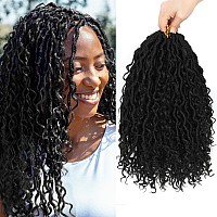 Alicoco Goddess Locs Crochet Hair 12 Inch 8 Packs Faux Locs Crochet Hair For Women Boho Locs Prelooped River Crochet Locs With