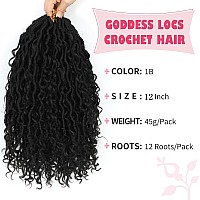 Alicoco Goddess Locs Crochet Hair 12 Inch 8 Packs Faux Locs Crochet Hair For Women Boho Locs Prelooped River Crochet Locs With