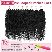 Alicoco Goddess Locs Crochet Hair 12 Inch 8 Packs Faux Locs Crochet Hair For Women Boho Locs Prelooped River Crochet Locs With