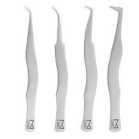 M Lash Tweezers For Eyelash Extensions Set Of 4 Professional Lash Extension Tweezers Fiber Tip Japanese Steel Diamond Gr