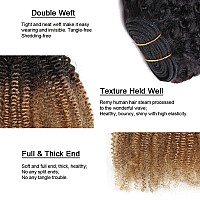 Mongolian Ombre Afro Kinky Curly Bundles Human Hair 8 10 12 Inch 1B30 Black Brown 4B 4C Afro Kinkys Human Hair Bundle Curly Wea