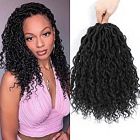 Col Bling 10 Inch 8 Packs Goddess Locs Crochet Hair Faux Locs Crochet Hair For Women Pre Looped River Locs Crochet Hair With Cur