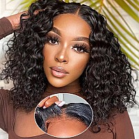 Glueless Wigs Human Hair Pre Plucked With Baby Hair Wear And Go Glueless Wigs For Beginners Deep Wave Bob Wig Human Hair Upgrade