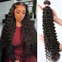 12A Deep Wave Human Hair Bundles 30 Inch Brazilian Deep Wave Curly 1 Single Bundles Human Hair 100 Unprocessed Virgin Remy Wet