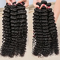 12A Deep Wave Human Hair Bundles 30 Inch Brazilian Deep Wave Curly 1 Single Bundles Human Hair 100 Unprocessed Virgin Remy Wet