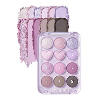 Colorgram Pin Point Eyeshadow Palette 03 Pinklavender Ultrablendable Matte Glitter Shimmer Shades For Daily Makeup Kbea