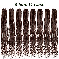 8 Packs Faux Locs Crochet Hair Curly Ends 24 Inch Soft Locs Crochet Braids Boho Crochet Bohemian Locs Hair For Women 24Inchpac