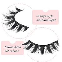 Lankiz Manga Lashes Natural Look Anime Lashes False Eyelashes Lash Clusters Korean Japanese Makeup Asian Cosplay Fake Eyelashes