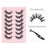 Lankiz Manga Lashes Natural Look Anime Lashes False Eyelashes Lash Clusters Korean Japanese Makeup Asian Cosplay Fake Eyelashes