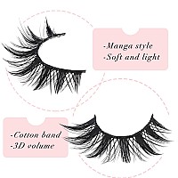 Lankiz Manga Lashes Natural Look Anime Lashes False Eyelashes Lash Clusters Korean Japanese Makeup Asian Cosplay Fake Eyelashes