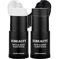 Ccbeauty White Black Face Body Paint Stick Cream Eye Black Sticks For Sports Blendable Foundation For Clown Skeleton Vampire S