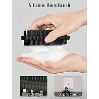 Heeta Silicone Body Scrubber Gentle Exfoliating Body Scrubber 2 In 1 Silicone Loofah Brush For Shower Silicone Body Brush Eas