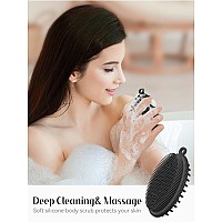 Heeta Silicone Body Scrubber Gentle Exfoliating Body Scrubber 2 In 1 Silicone Loofah Brush For Shower Silicone Body Brush Eas