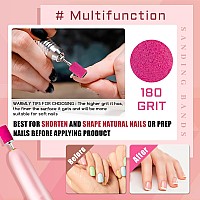 Nails Sanding Bands 180Grit Sanding Band For Nail Drill 200Pcs Pink Sanding Band 180 Fine Grit With 332 Sanding Bit For Nat